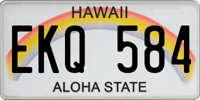 HI license plate EKQ584