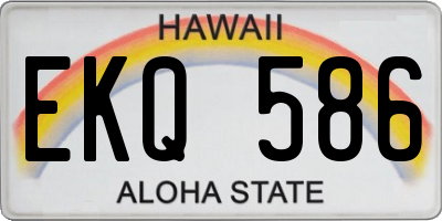 HI license plate EKQ586