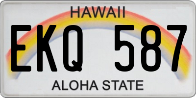 HI license plate EKQ587