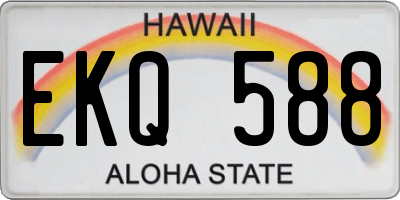 HI license plate EKQ588
