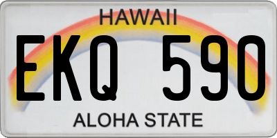 HI license plate EKQ590