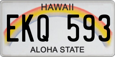HI license plate EKQ593
