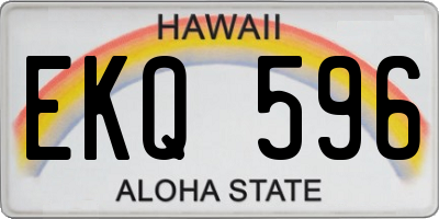 HI license plate EKQ596