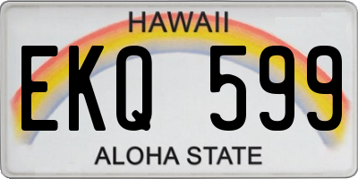 HI license plate EKQ599