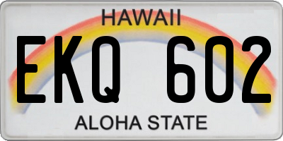 HI license plate EKQ602