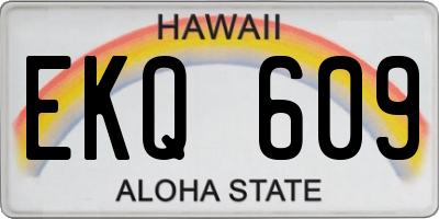 HI license plate EKQ609