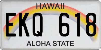 HI license plate EKQ618