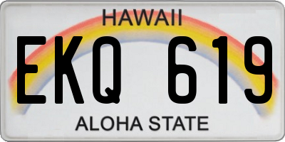 HI license plate EKQ619