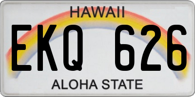 HI license plate EKQ626