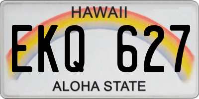 HI license plate EKQ627