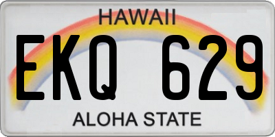 HI license plate EKQ629