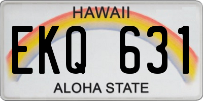 HI license plate EKQ631