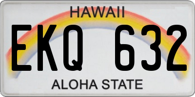 HI license plate EKQ632