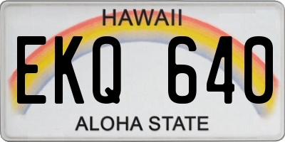 HI license plate EKQ640