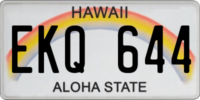 HI license plate EKQ644