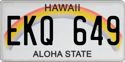 HI license plate EKQ649