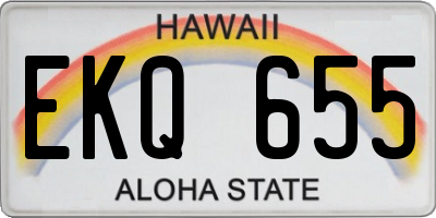 HI license plate EKQ655