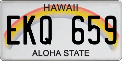 HI license plate EKQ659