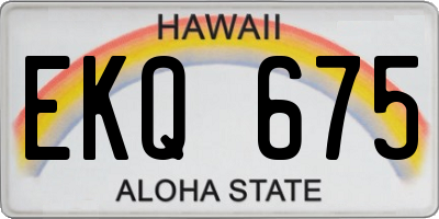 HI license plate EKQ675