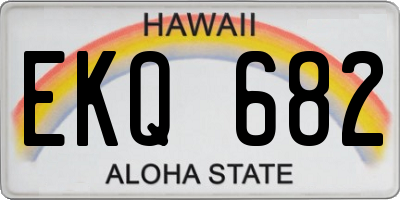 HI license plate EKQ682