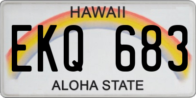 HI license plate EKQ683