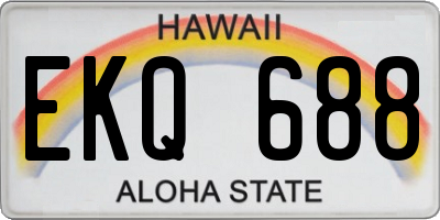 HI license plate EKQ688