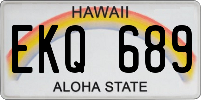 HI license plate EKQ689