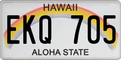 HI license plate EKQ705