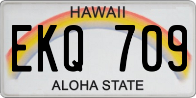 HI license plate EKQ709