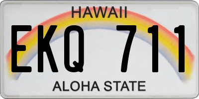HI license plate EKQ711