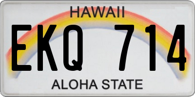 HI license plate EKQ714