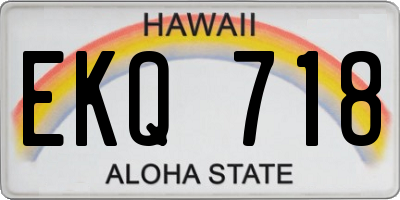 HI license plate EKQ718