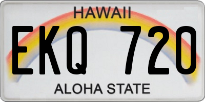HI license plate EKQ720