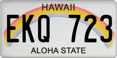 HI license plate EKQ723