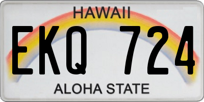 HI license plate EKQ724