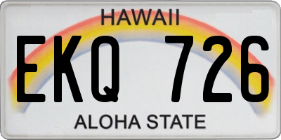 HI license plate EKQ726