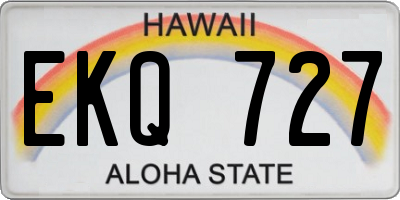 HI license plate EKQ727