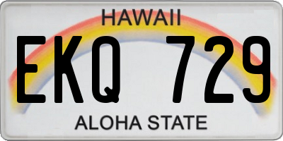 HI license plate EKQ729