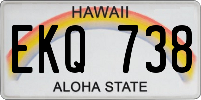 HI license plate EKQ738