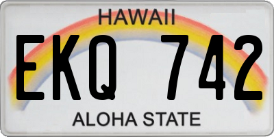 HI license plate EKQ742