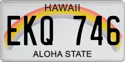 HI license plate EKQ746