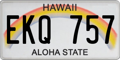 HI license plate EKQ757