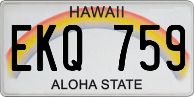 HI license plate EKQ759