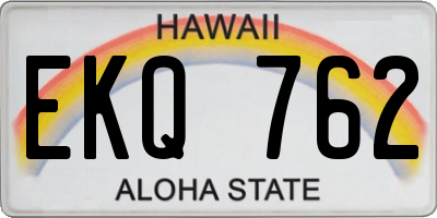 HI license plate EKQ762