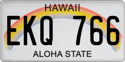 HI license plate EKQ766