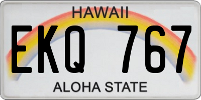 HI license plate EKQ767