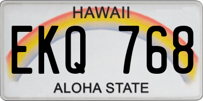 HI license plate EKQ768
