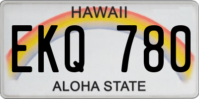 HI license plate EKQ780
