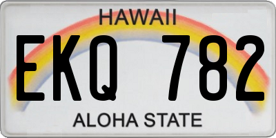 HI license plate EKQ782