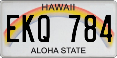 HI license plate EKQ784